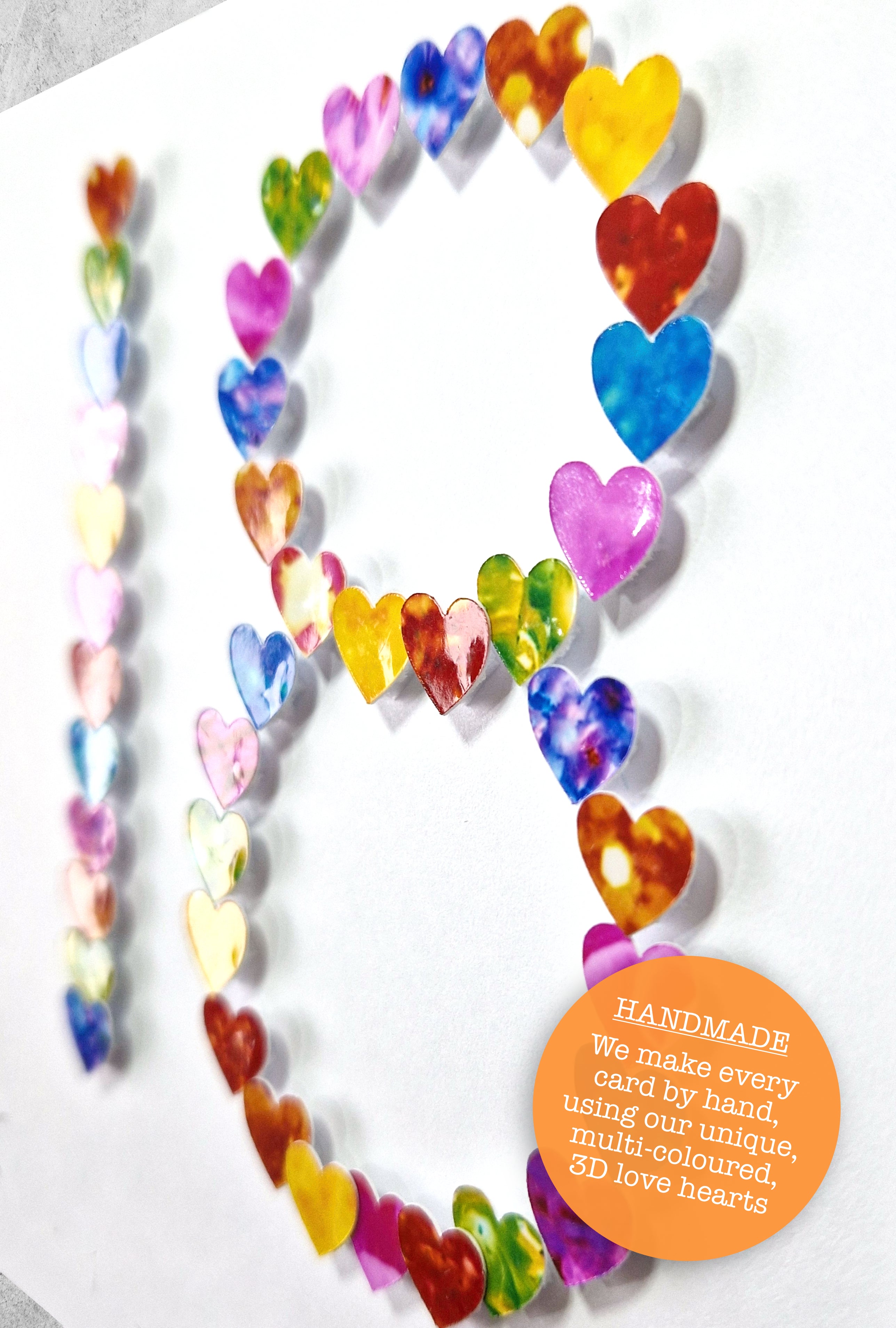 18th Birthday Card - Hearts, Personalised