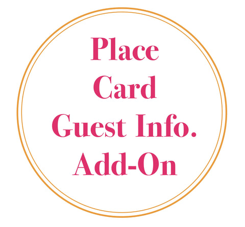 Place Card Guest Information Add-On