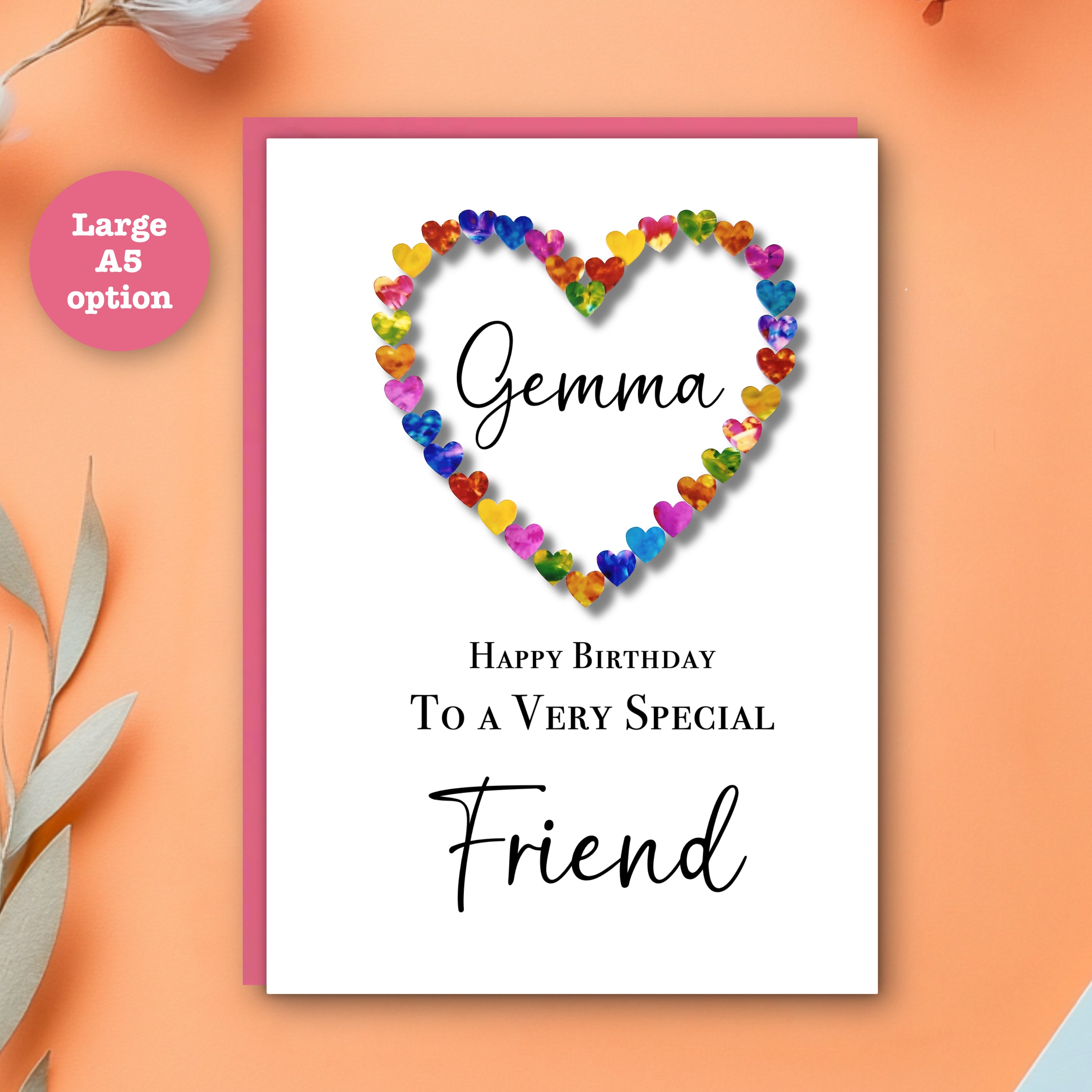Special Friend Birthday Card - Multi Coloured Hearts