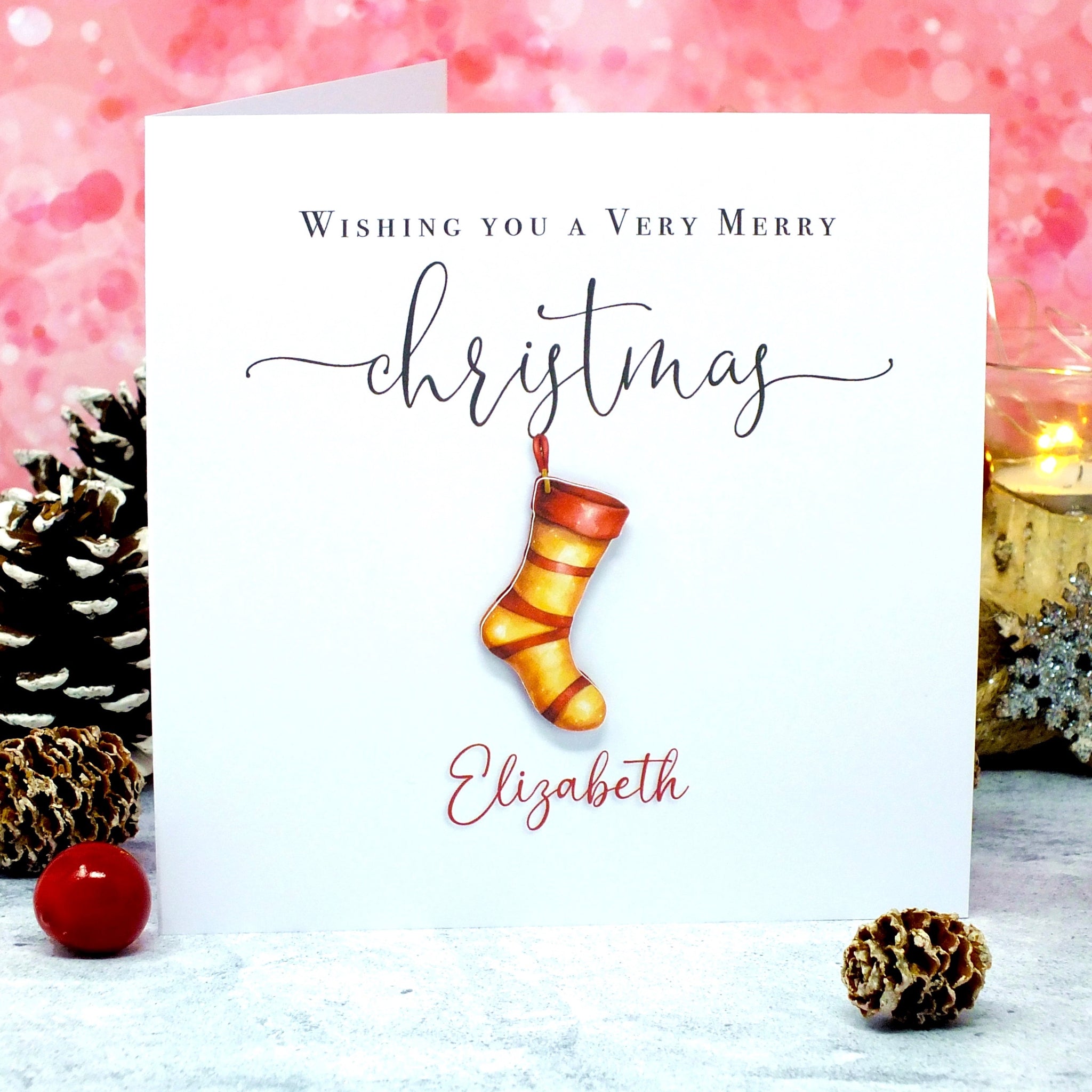 Personalised Christmas Card - Xmas Stocking
