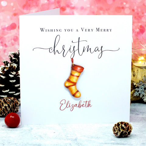 Personalised Christmas Card - Xmas Stocking