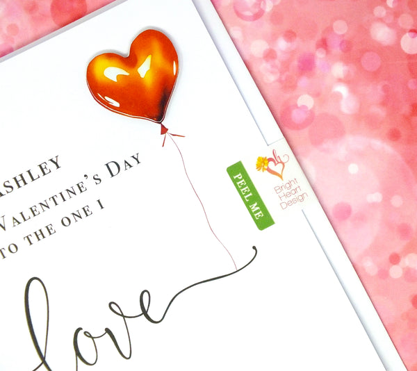 Personalised Valentine's Card to the One I Love - Heart Balloon
