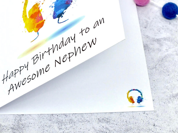 Personalised Nephew Birthday Card - Colourful Headphones