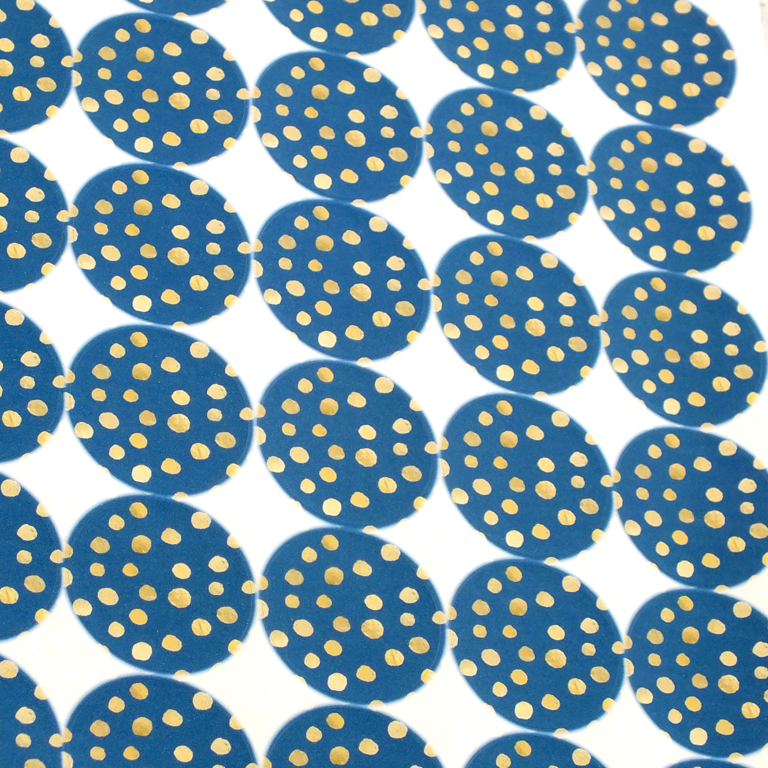 Decorative Stickers - Blue Spot Design - Round