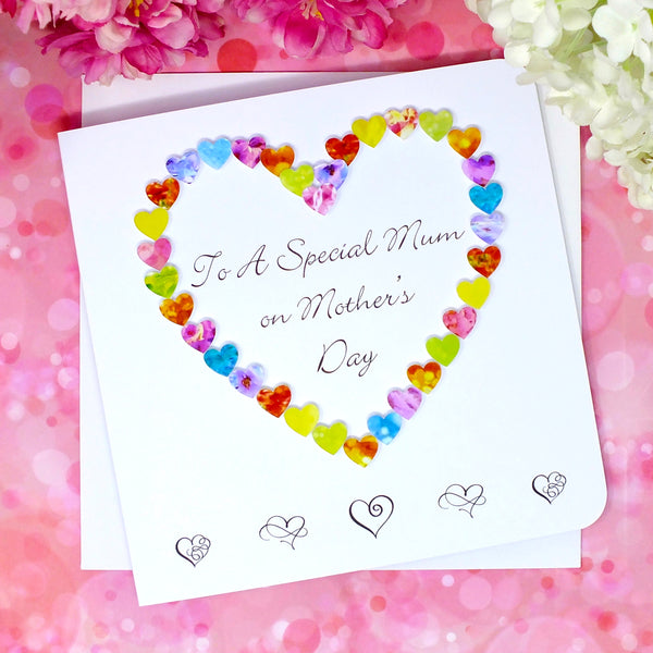 To a Special Mum on Mother's Day Card - Hearts Alternate