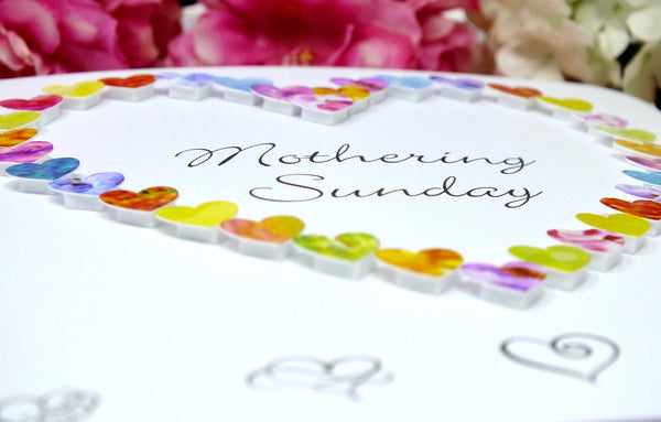 Mothering Sunday Card - Hearts Close Up