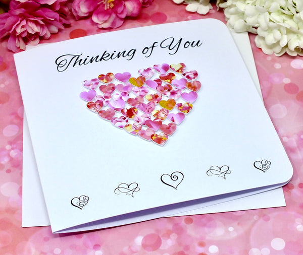 Thinking of You Card - Hearts Front