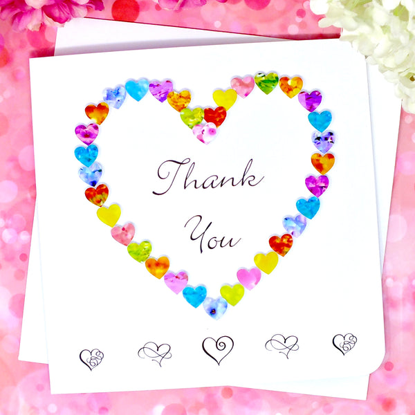 Thank You Card - Hearts Front
