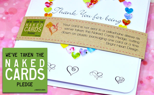 Thank You Bridesmaid Card - Hearts, Personalised + Band