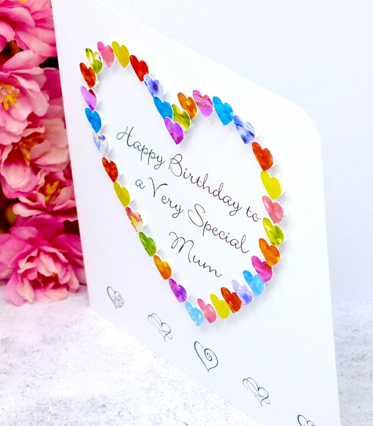 Birthday Card for a Very Special Mum - Hearts Side