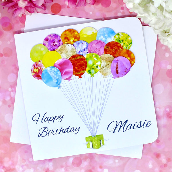 Personalised Birthday Card - Balloons Front