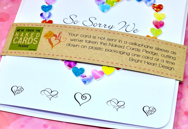 So Sorry We Can't Make It - Wedding Decline RSVP Card - Hearts + Band