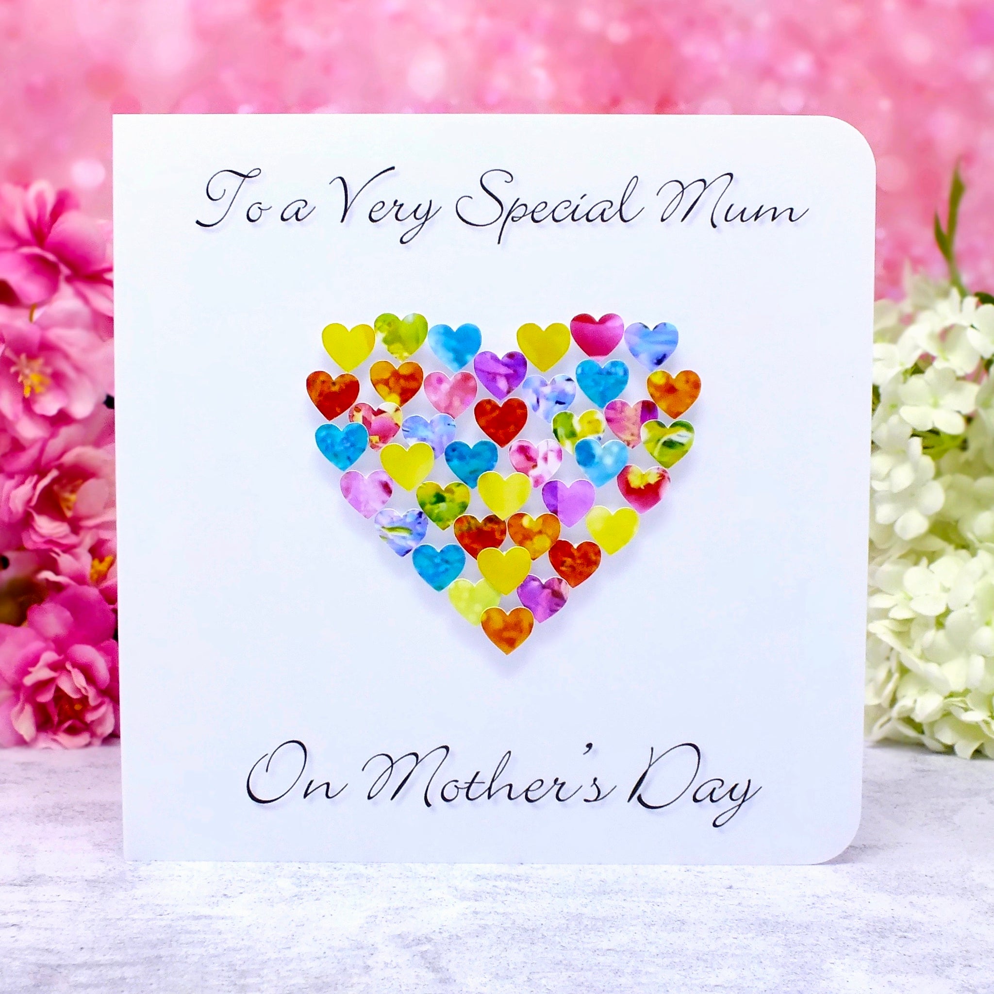 Special Mum on Mother's Day Card - Hearts Main
