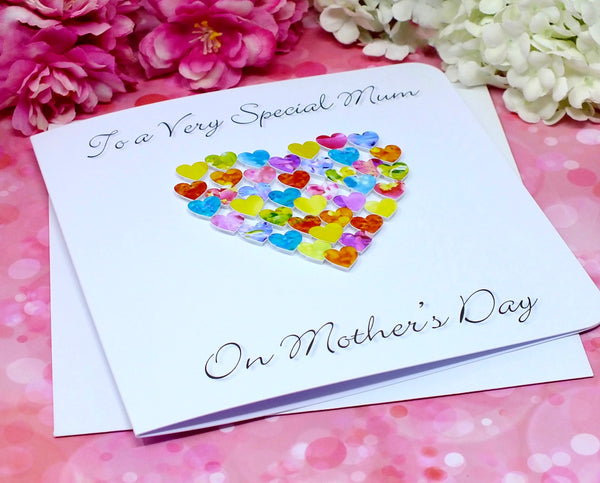 Special Mum on Mother's Day Card - Hearts Alternate