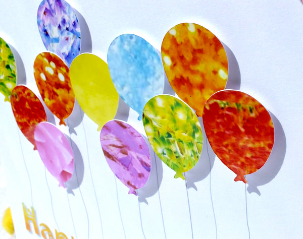 Grandson Birthday Card - Colourful Balloons