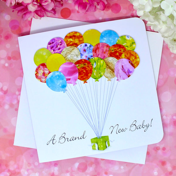 New Baby Card - Balloons Front