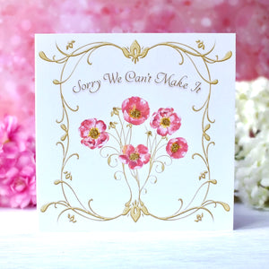 Luxury Wedding Regret Card - Rustic Sparkle