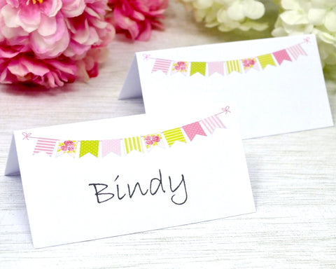 Bunting Place Cards for Wedding / Party - Pack of 12