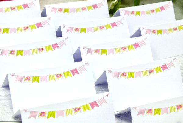 Bunting Place Cards for Wedding / Party - Pack of 12