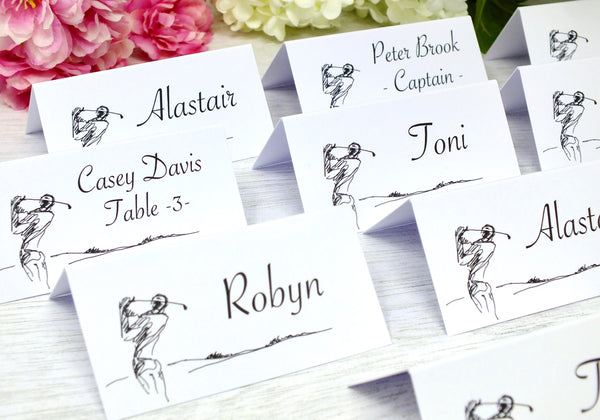 Golf Place Cards - Sport Themed Wedding / Dinner - Pack of 12
