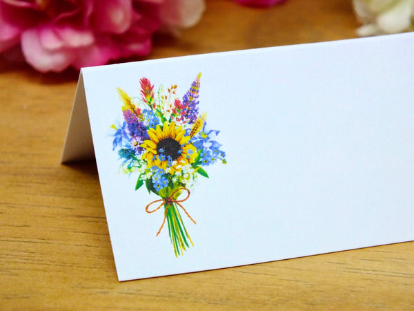 Wild Flower Place Cards for Wedding / Party - Pack of 12