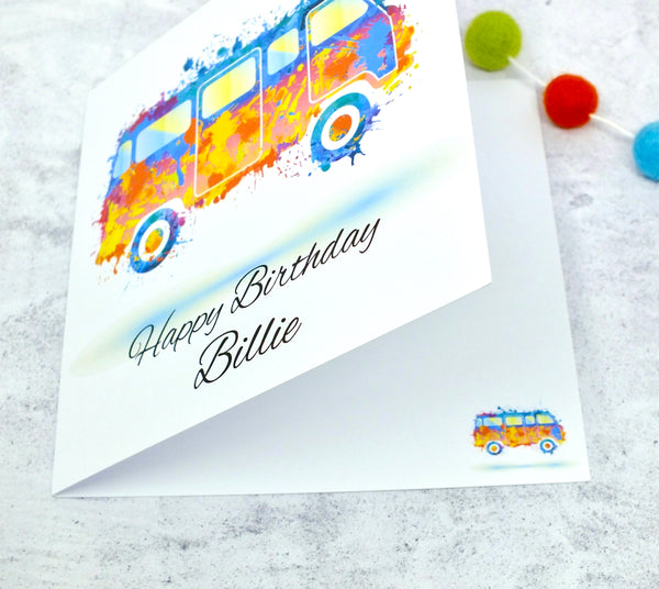 Personalised Birthday Card - Colourful Campervan