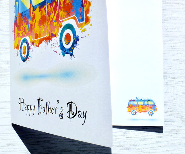 Father's Day Card - Colourful Campervan