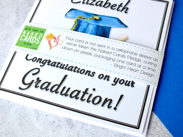 Graduation Card for Him or Her - Personalised, Watercolour