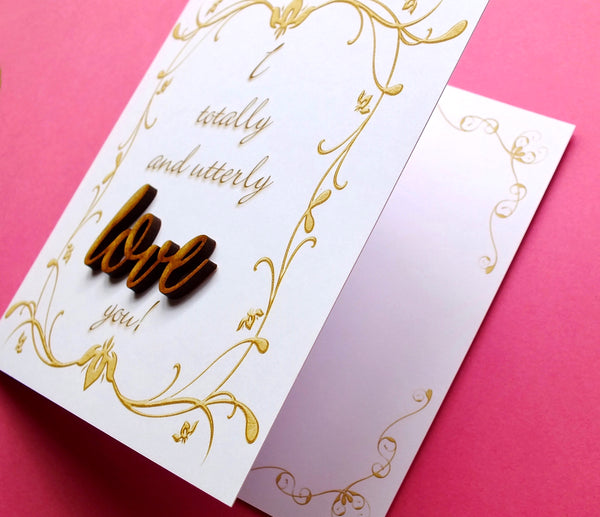 I Totally and Utterly Love You Card - Rustic Sparkle Alternate