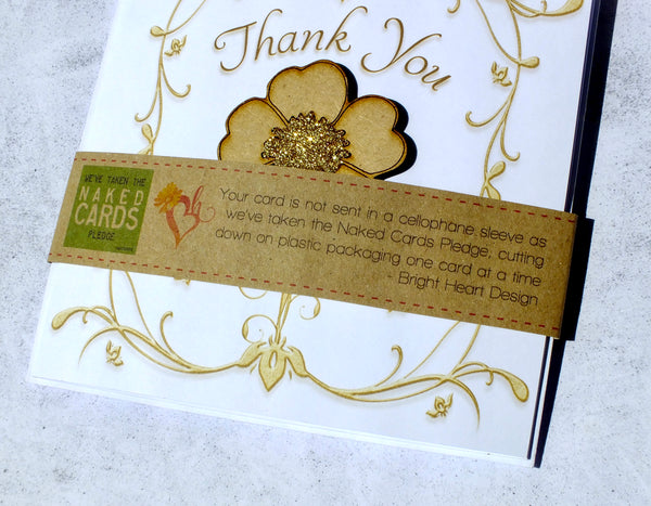 Thank You Card with Wooden Daisy Flower