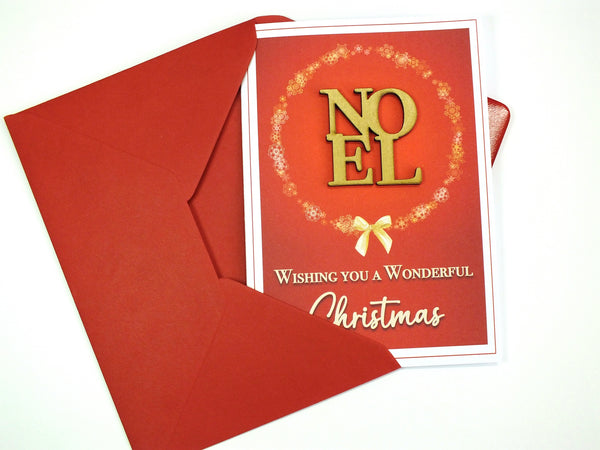 Pack of 6 Handmade Christmas Cards & Envelopes - Wooden Designs