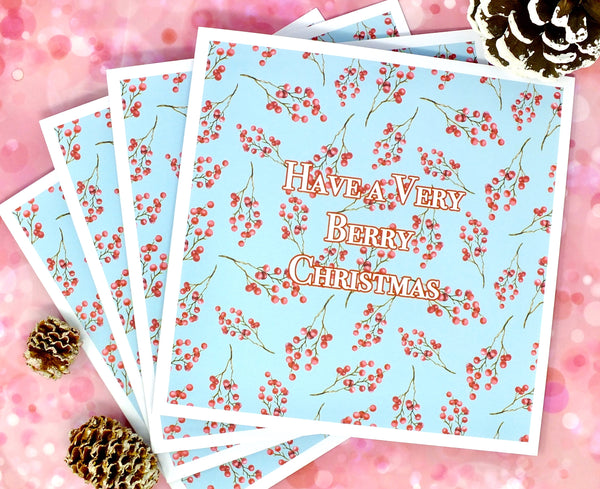 Have a Very Berry Christmas - Pack of 4 Christmas Cards Pack