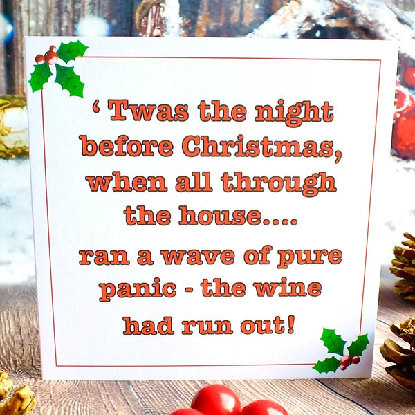 Funny Christmas Cards - Pack of 4 - 'Twas the Night Before Christmas Front 2