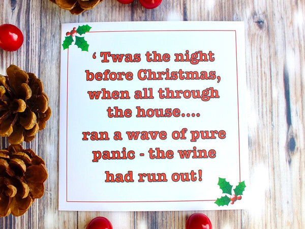 Funny Christmas Cards - Pack of 4 - 'Twas the Night Before Christmas Front