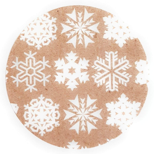 Eco-Friendly Christmas Snowflake Stickers for Gift Wrap - Set of 105 Main
