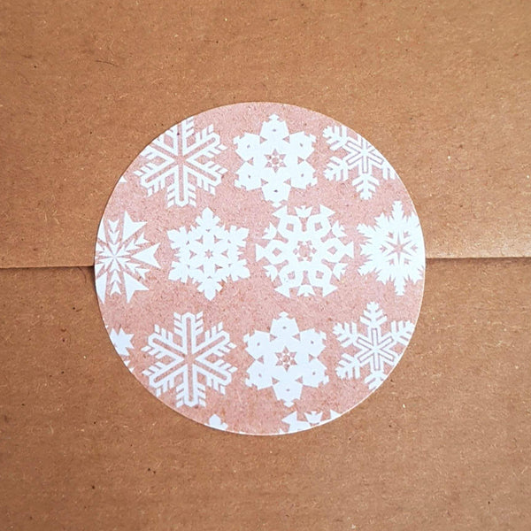 Eco-Friendly Christmas Snowflake Stickers for Gift Wrap - Set of 105 Single