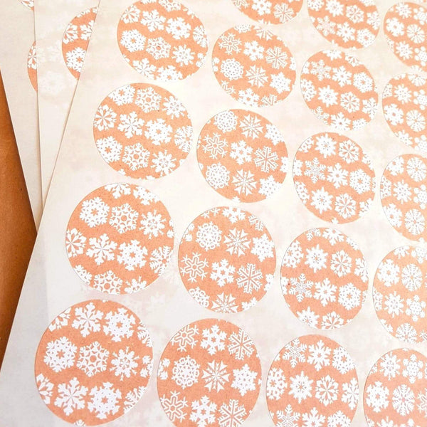 Eco-Friendly Christmas Snowflake Stickers for Gift Wrap - Set of 105 Alternate