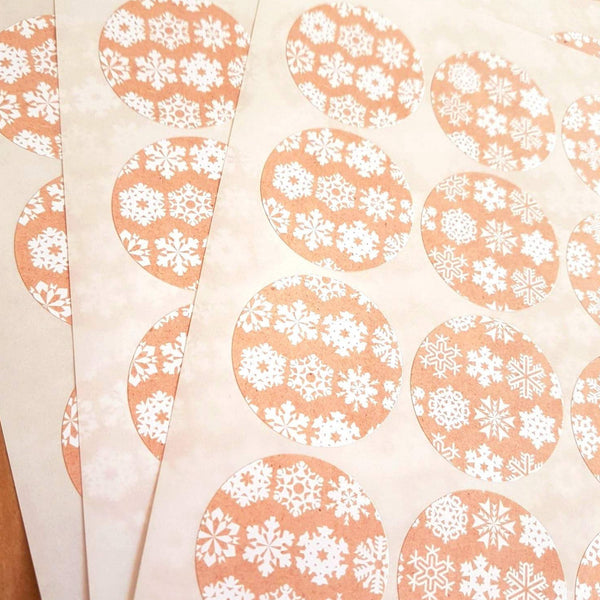 Eco-Friendly Christmas Snowflake Stickers for Gift Wrap - Set of 105 Side