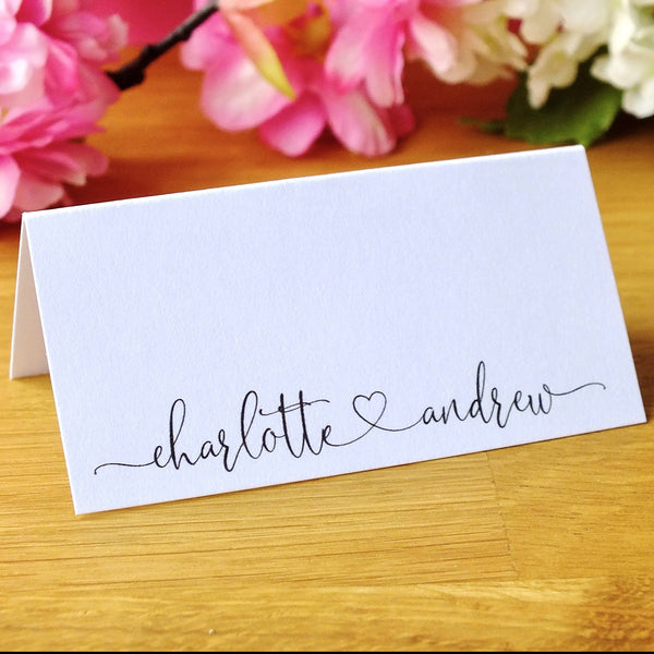 Personalised Wedding Place Cards - Pack of 12 Front