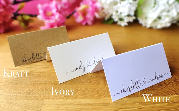 Personalised Wedding Place Cards - Pack of 12 Alternate B