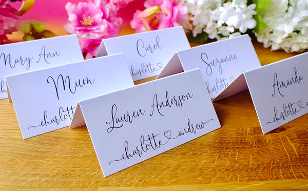 Personalised Wedding Place Cards - Pack of 12 Pack