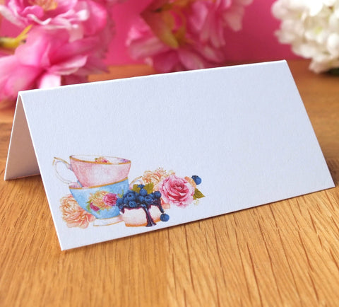 Afternoon Tea Place Cards - Vintage Wedding / Dinner - Pack of 12 Main
