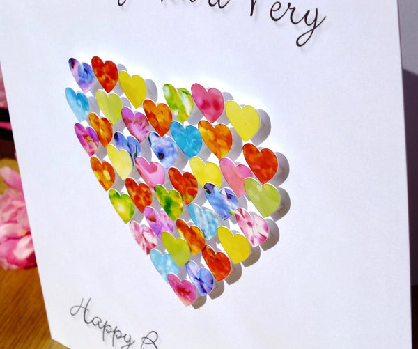 Personalised Heart Birthday Card Close Up