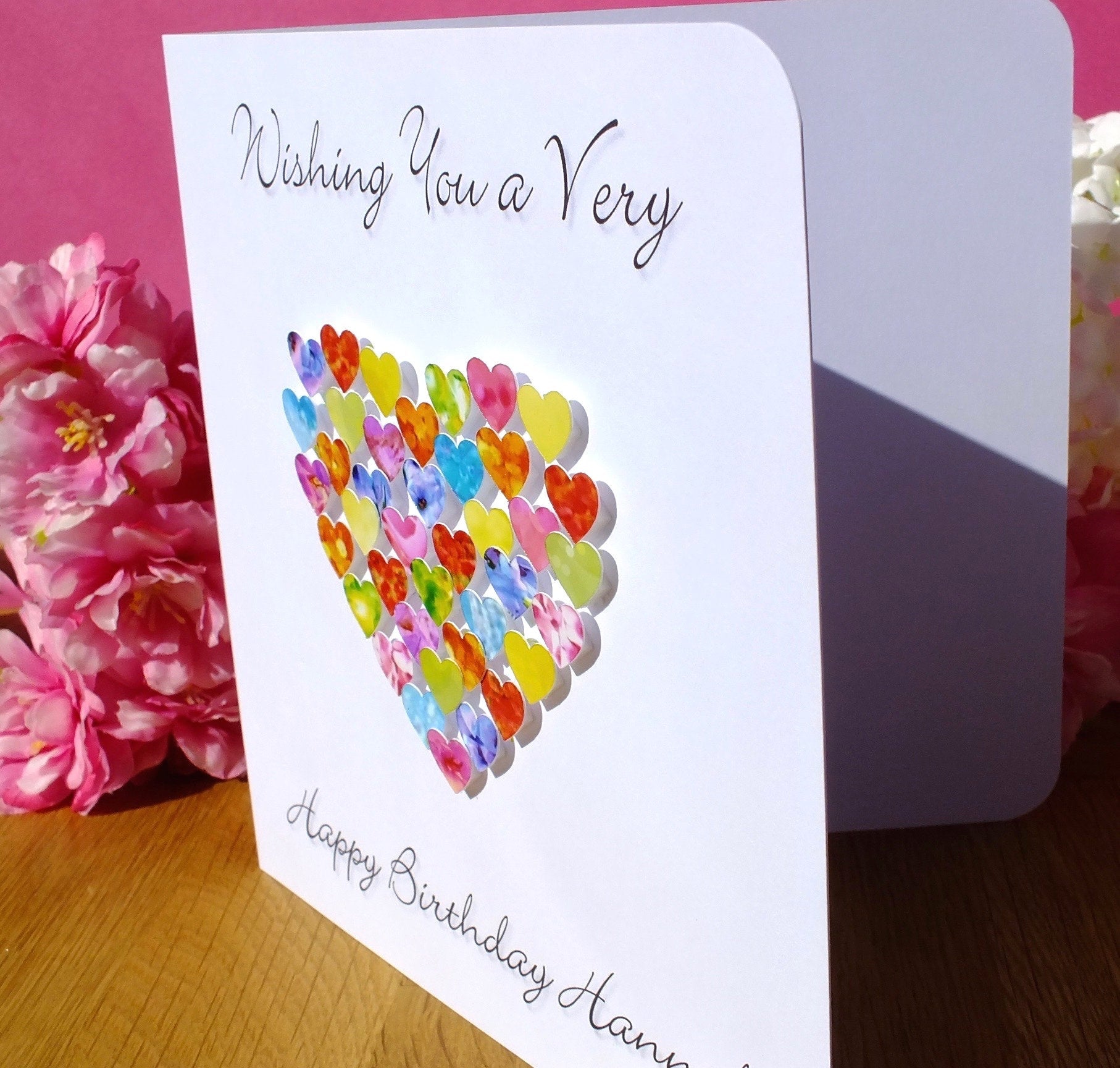 Personalised Heart Birthday Card Side B