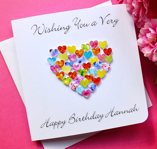 Personalised Heart Birthday Card Front