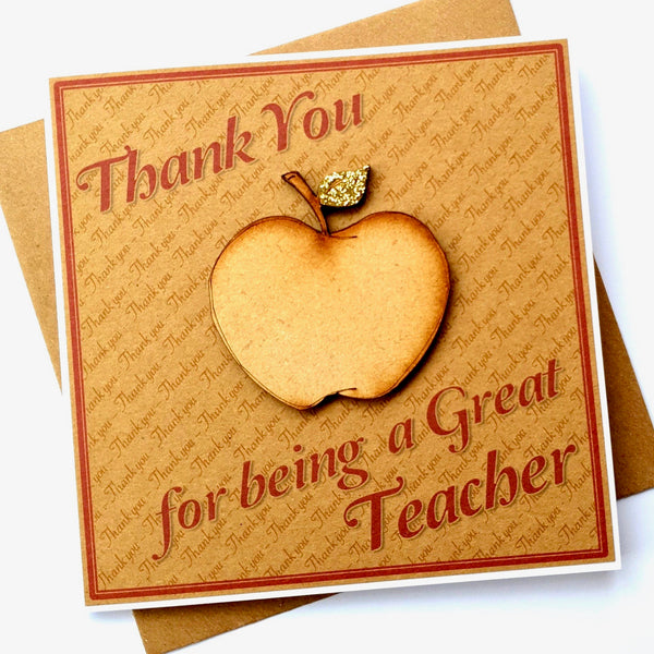 Thank You for Being a Great Teacher Card front
