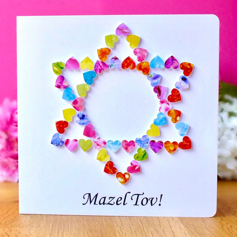 Mazel Tov / Congratulations Card - Hearts Main