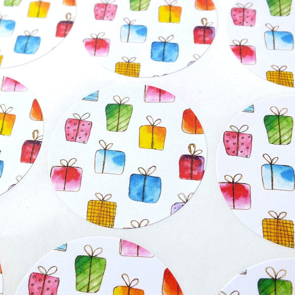 Eco-Friendly Gift Box Stickers for Gift Wrap - Set of 105 Close Up