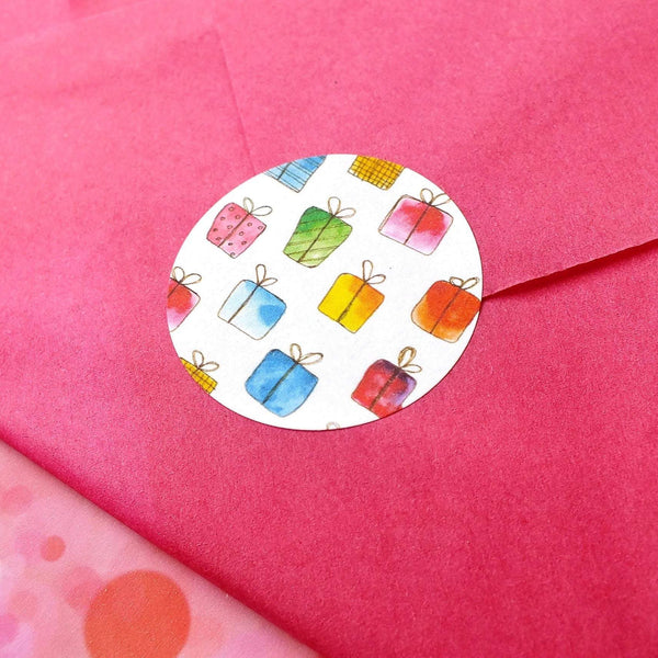 Eco-Friendly Gift Box Stickers for Gift Wrap - Set of 105 Single