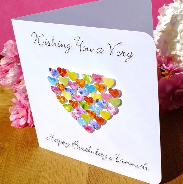 Personalised Heart Birthday Card Side